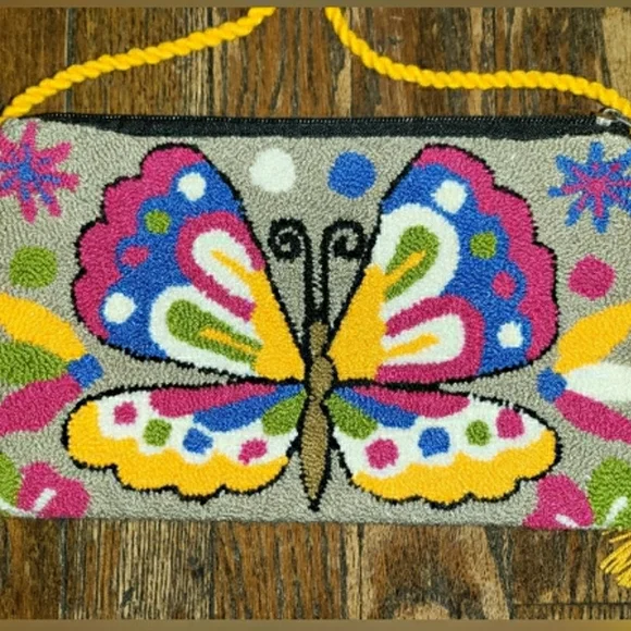 NWT! Colorful Handmade Mariposa Wayuu Butterfly Crossbody Clutch - Picture 5 of 15